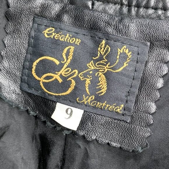 Vintage Jez Creations Montreal Black Leather High Rise Relaxed Leather Pants 8 - Picture 3 of 15